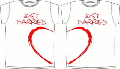 Прикольные футболки: just married white duo